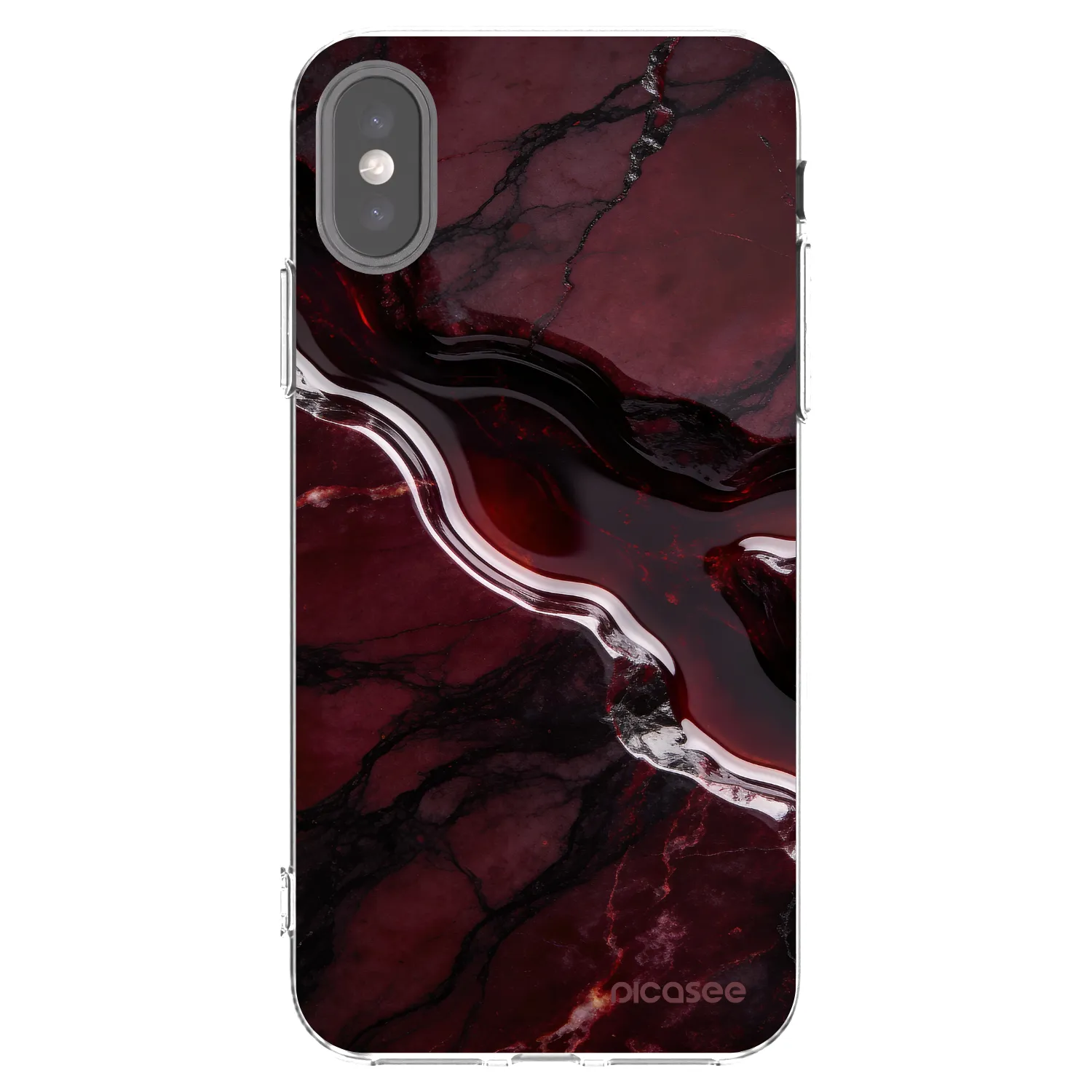 Picasee husă transparentă din silicon pentru Apple iPhone X/XS - Cherry stone
