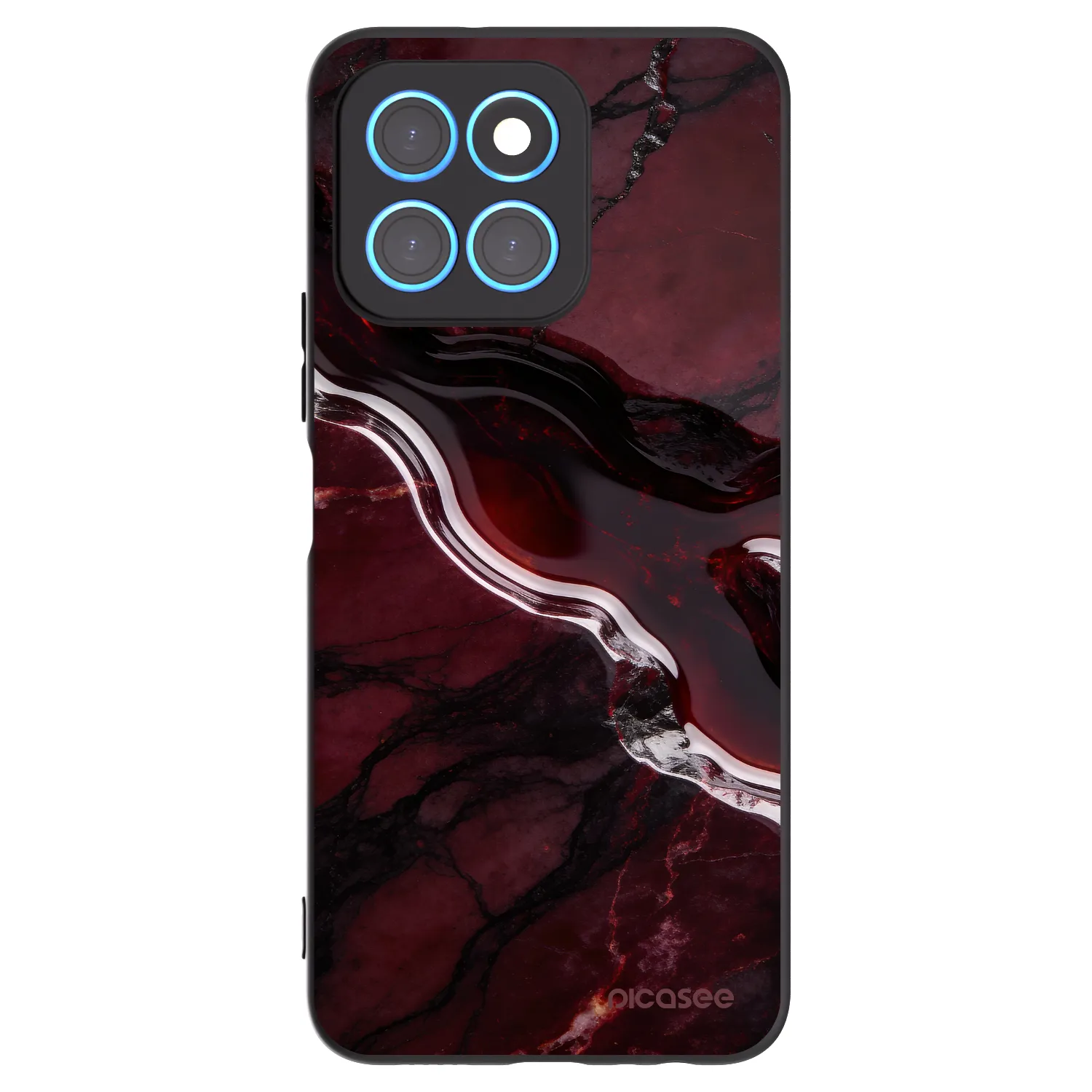 Picasee husă neagră din silicon pentru Honor X8 5G - Cherry stone