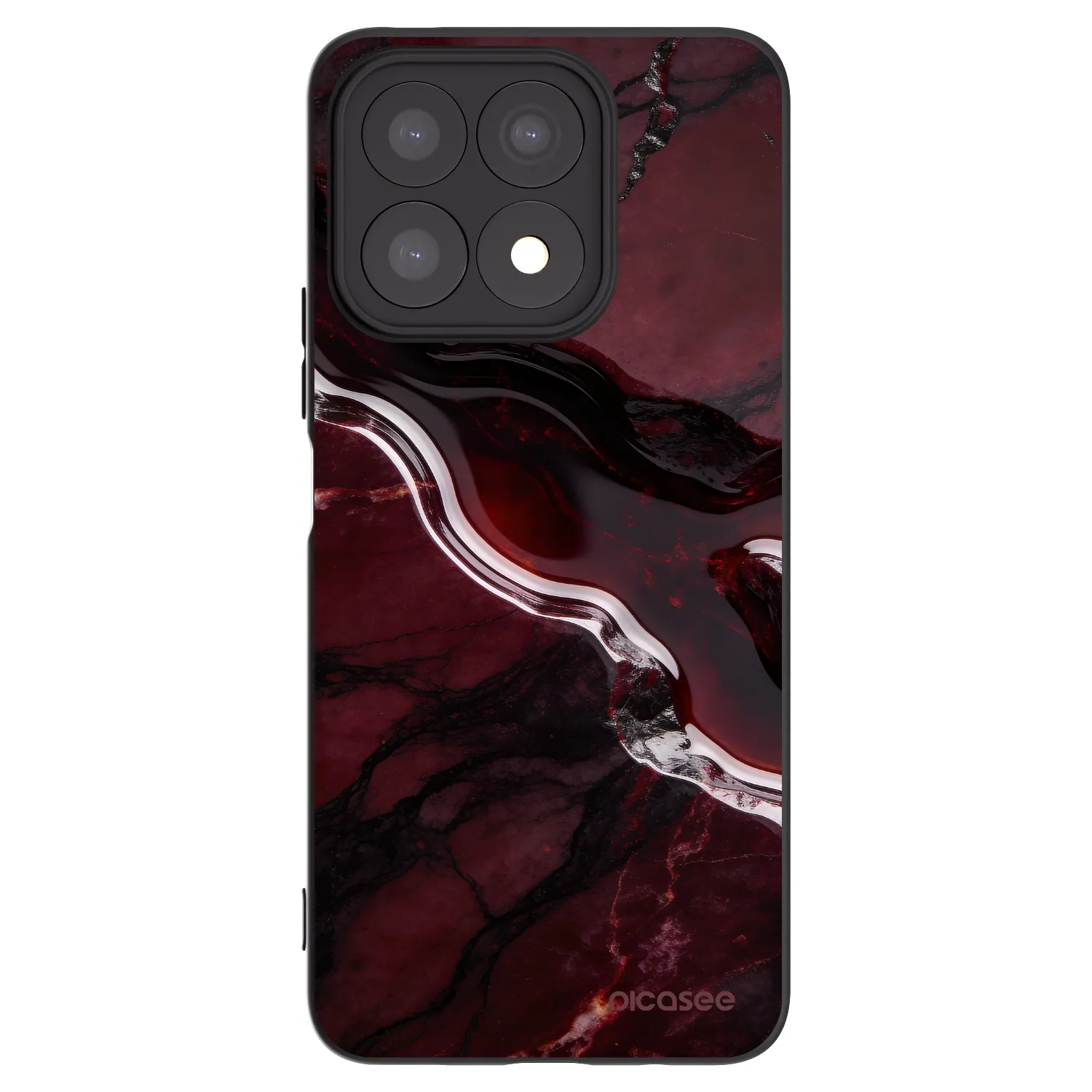 Picasee husă neagră din silicon pentru Honor X8a - Cherry stone