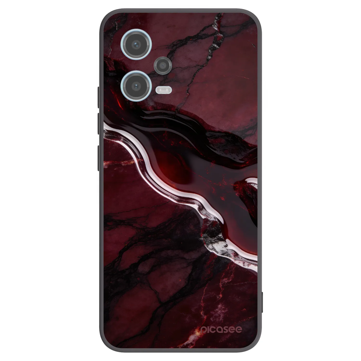 Picasee husă neagră din silicon pentru Xiaomi Redmi Note 12 5G - Cherry stone