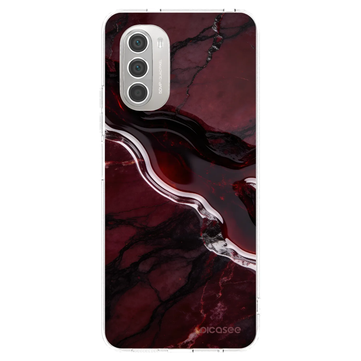 Picasee husă transparentă din silicon pentru Motorola Moto G51 - Cherry stone