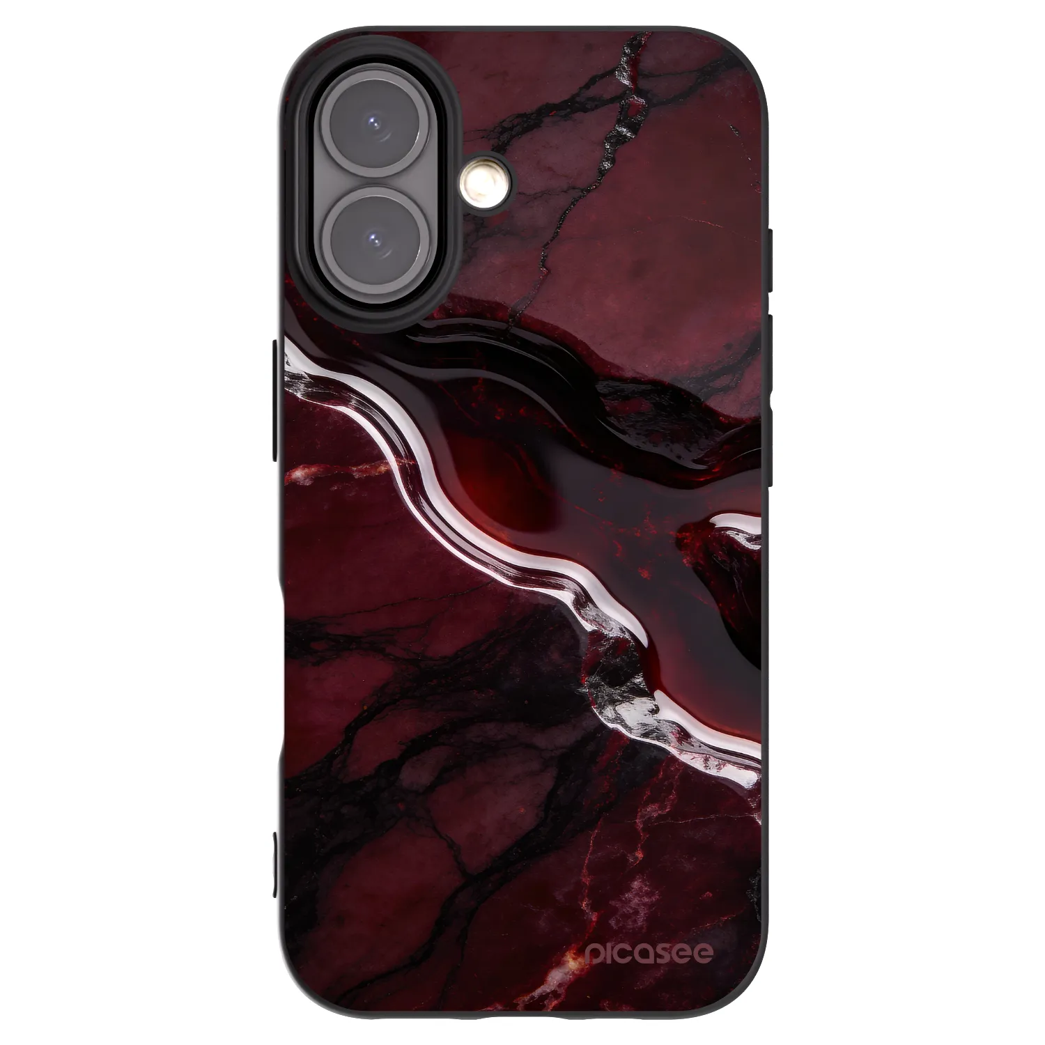 Picasee husă neagră din silicon pentru Apple iPhone 16 - Cherry stone