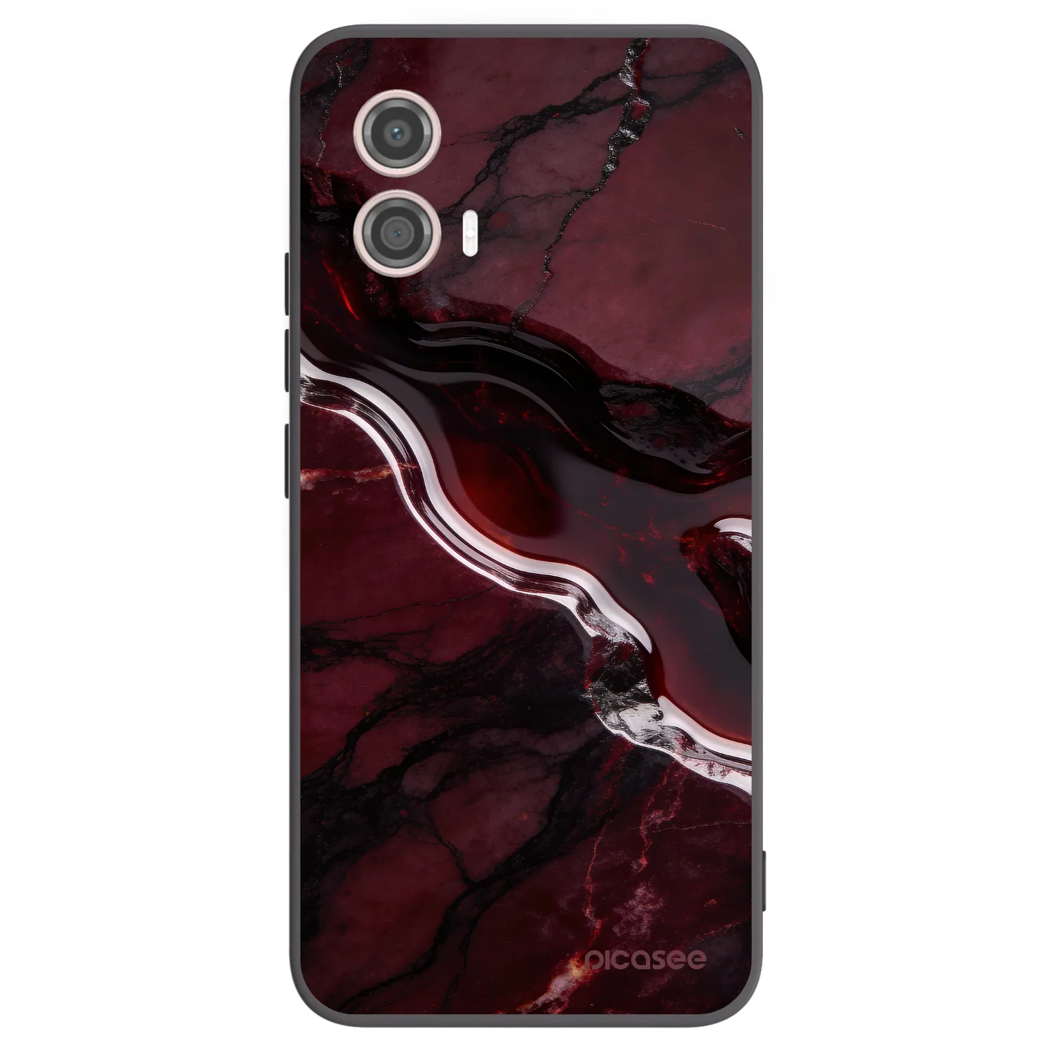 Picasee husă neagră din silicon pentru Motorola Moto G53 5G - Cherry stone