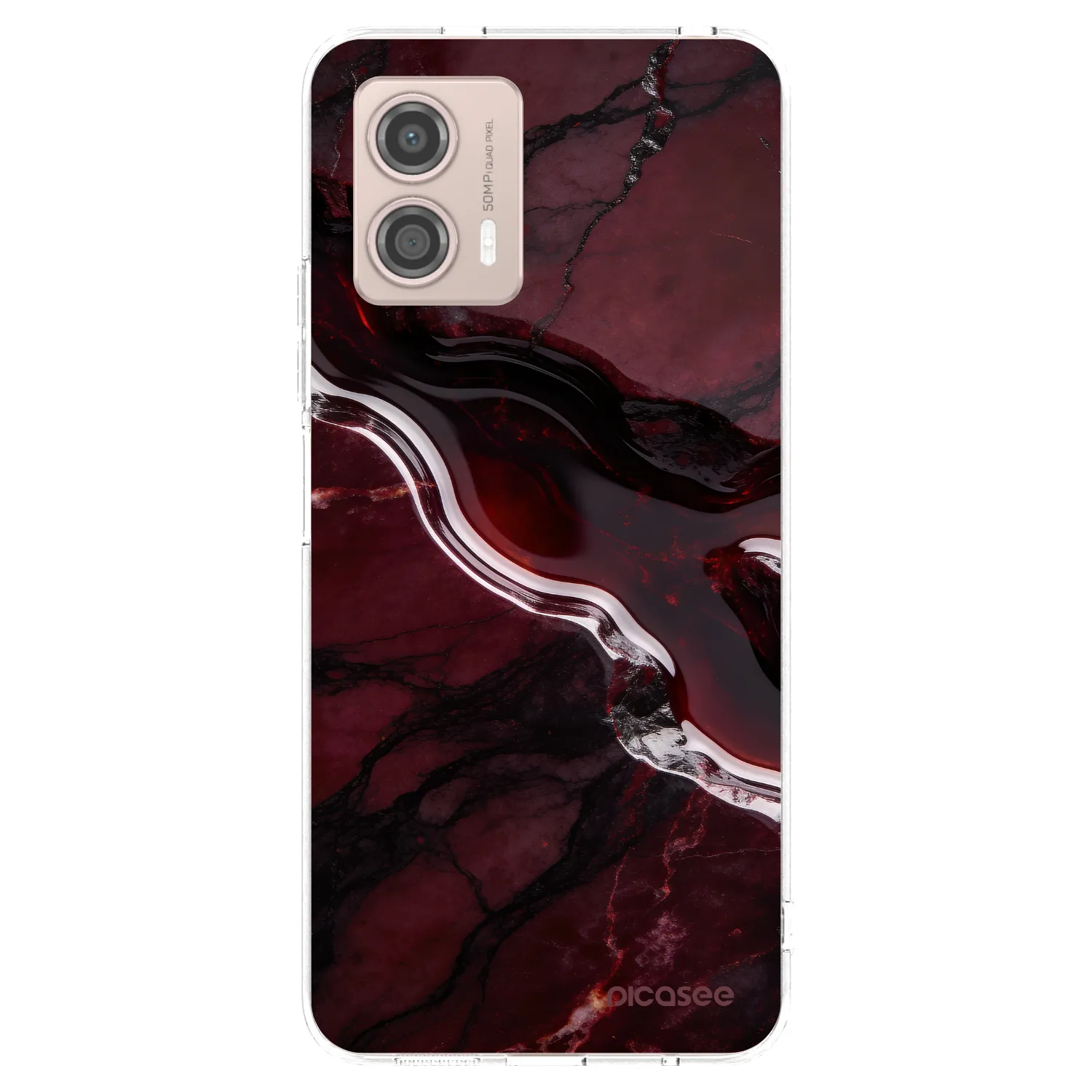 Picasee husă transparentă din silicon pentru Motorola Moto G53 5G - Cherry stone