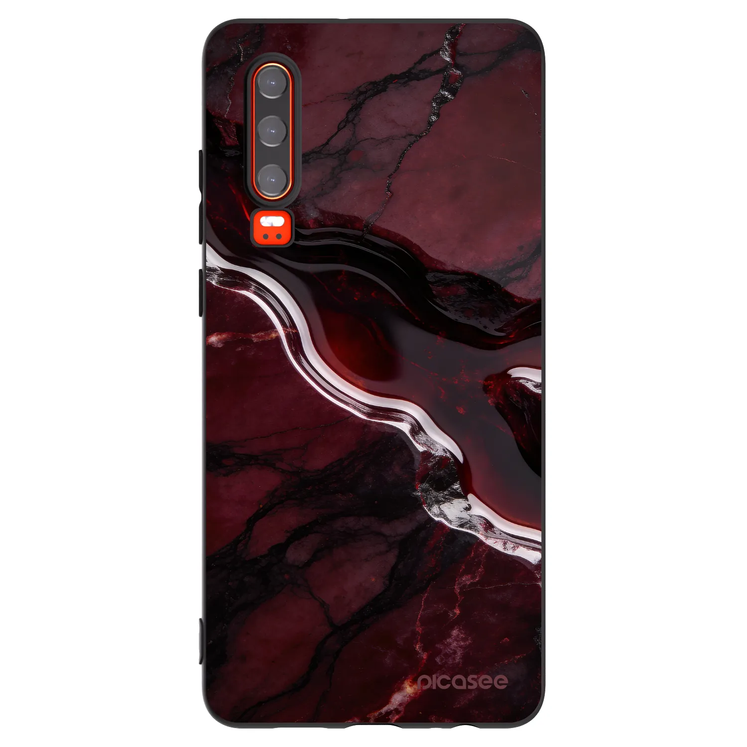 Picasee husă neagră din silicon pentru Huawei P30 - Cherry stone