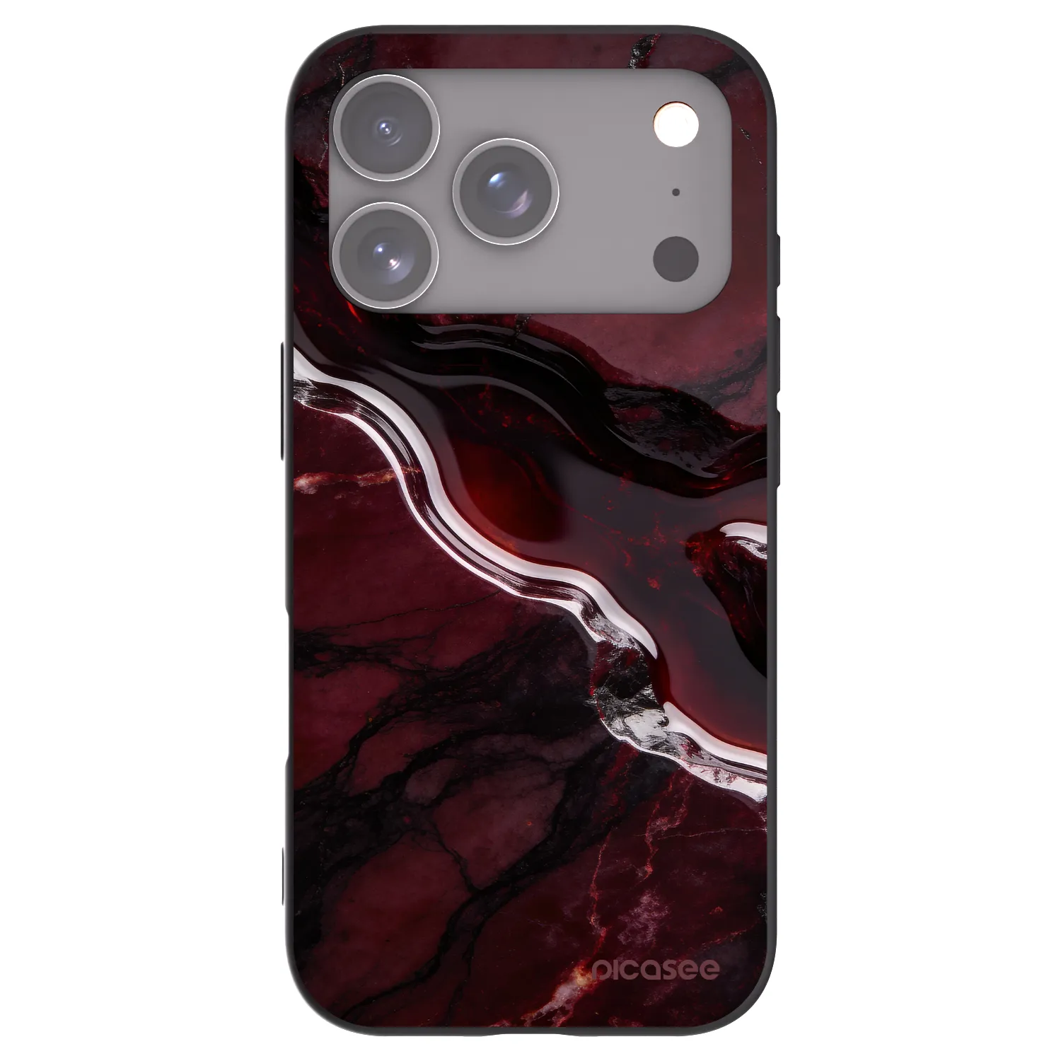 Picasee husă neagră din silicon pentru Apple iPhone 17 Pro - Cherry stone