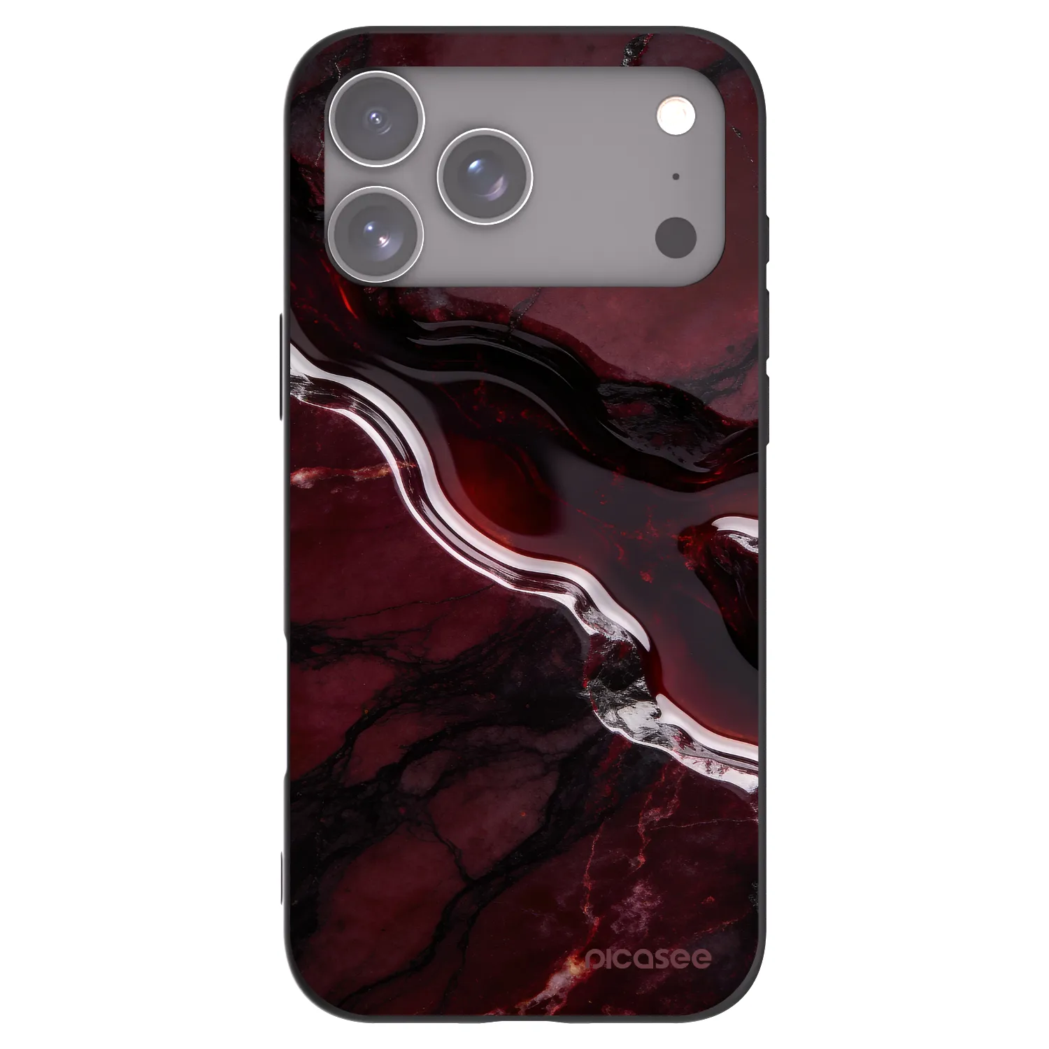Picasee husă neagră din silicon pentru Apple iPhone 17 Pro Max - Cherry stone