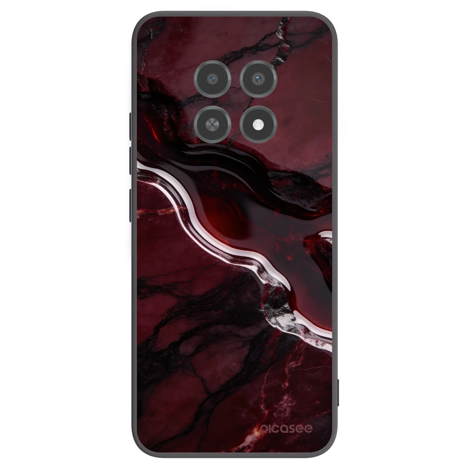 Picasee husă neagră din silicon pentru Realme 12X - Cherry stone