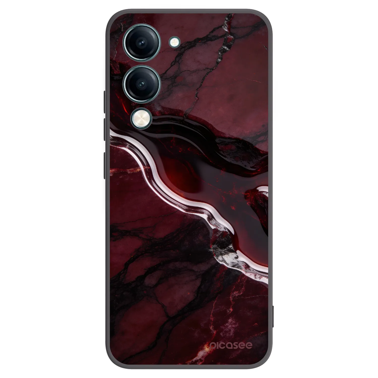 Picasee husă neagră din silicon pentru Vivo Y29s 5G - Cherry stone