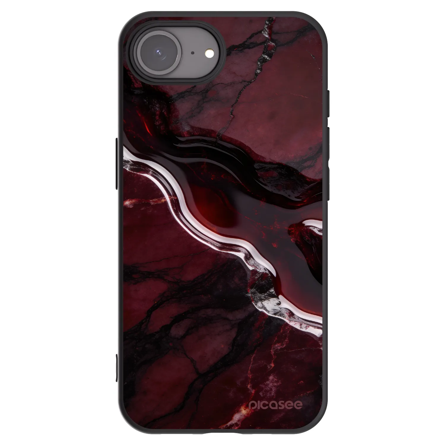 Picasee husă neagră din silicon pentru Apple iPhone 17e - Cherry stone