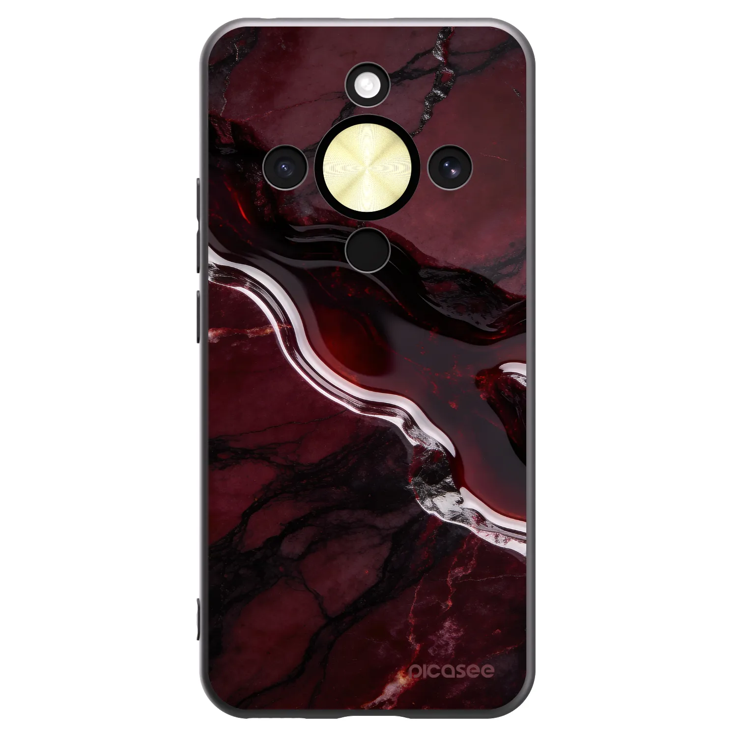 Picasee husă neagră din silicon pentru Honor Magic8 Lite 5G - Cherry stone