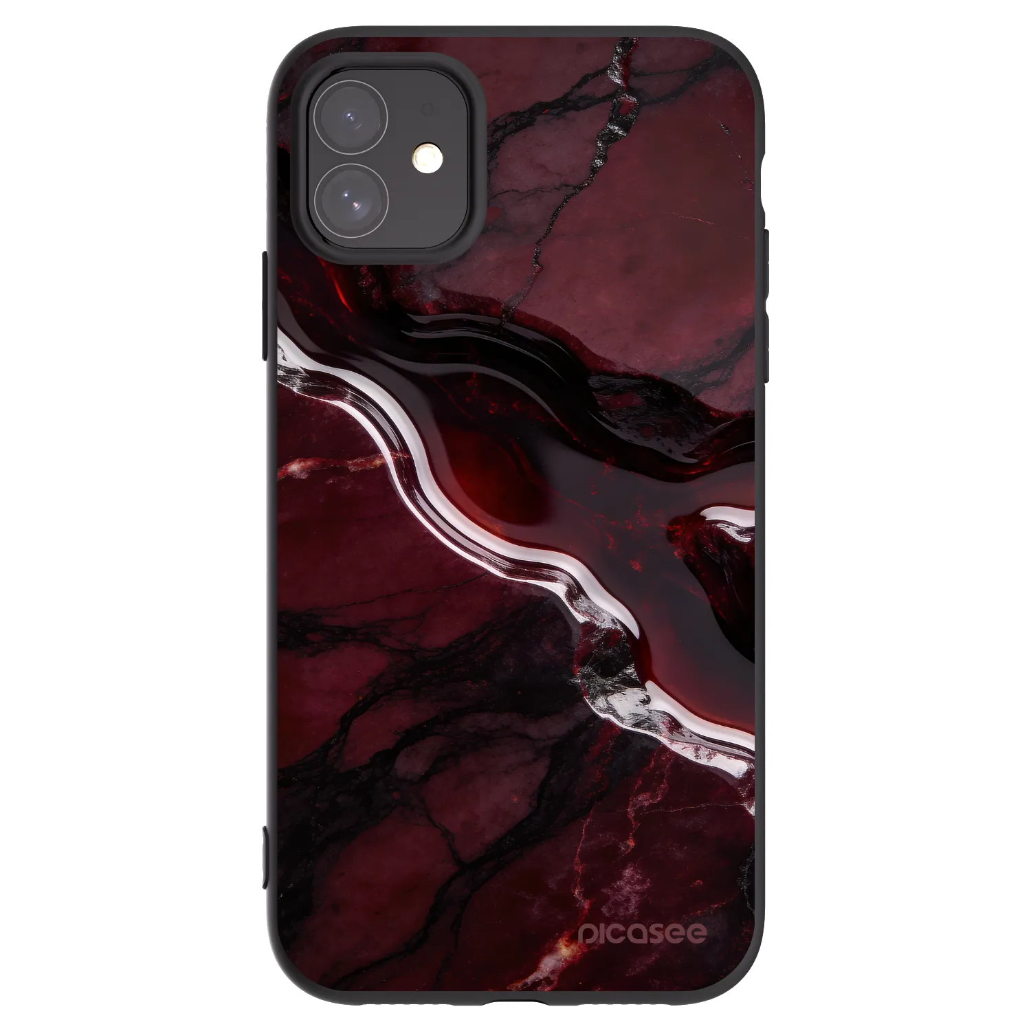 Picasee husă neagră din silicon pentru Apple iPhone 11 - Cherry stone