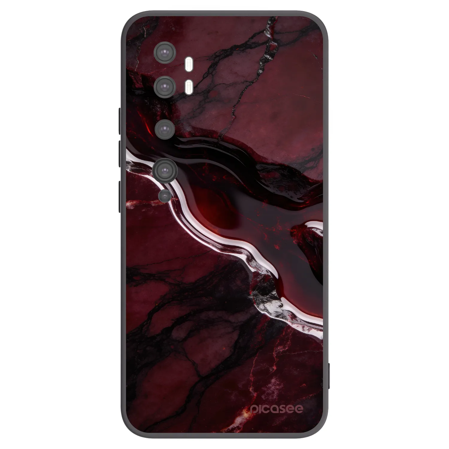 Picasee husă neagră din silicon pentru Xiaomi Mi Note 10 (Pro) - Cherry stone