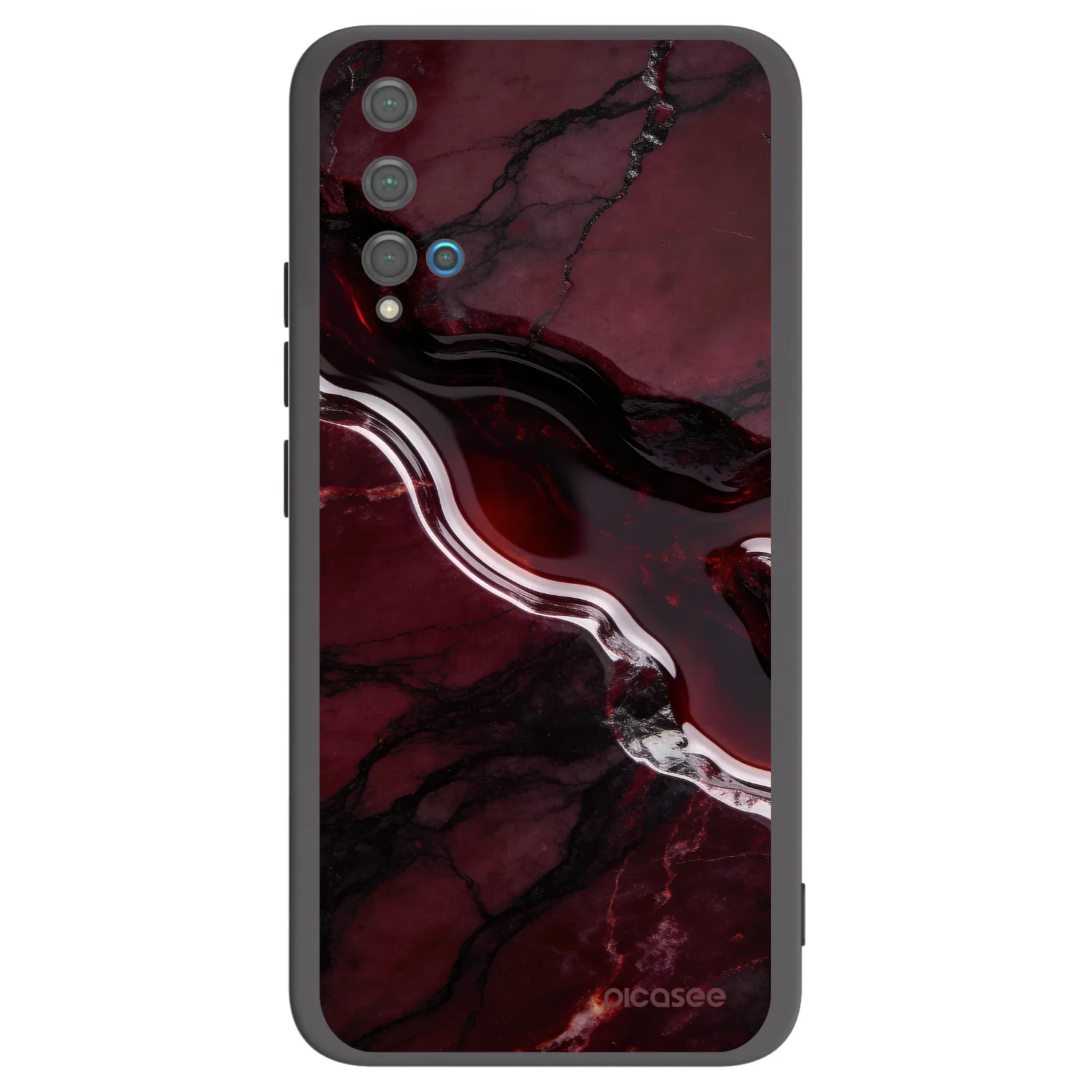 Picasee husă neagră din silicon pentru Huawei Nova 5T - Cherry stone