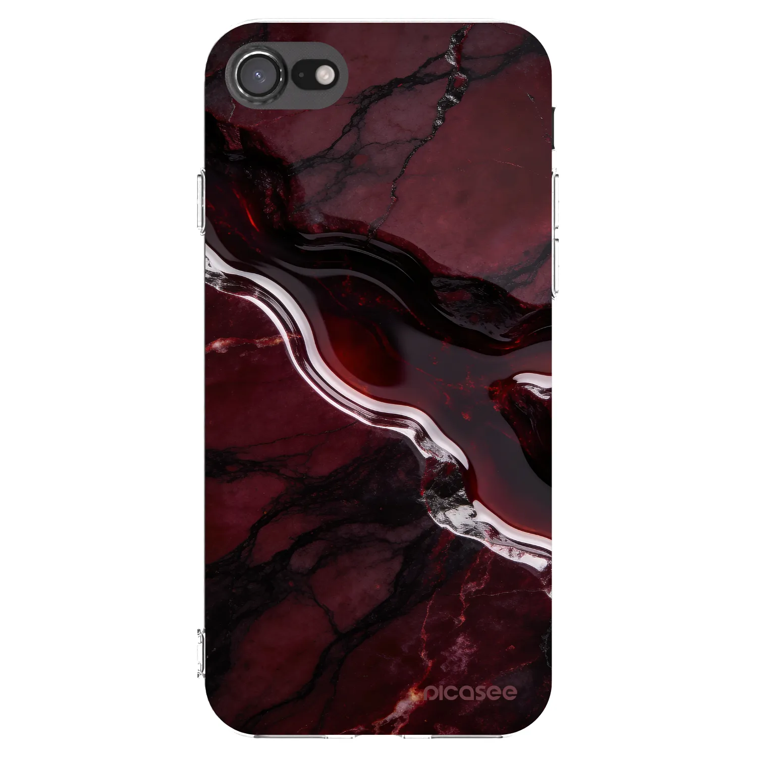 Picasee husă transparentă din silicon pentru Apple iPhone SE 2020 - Cherry stone