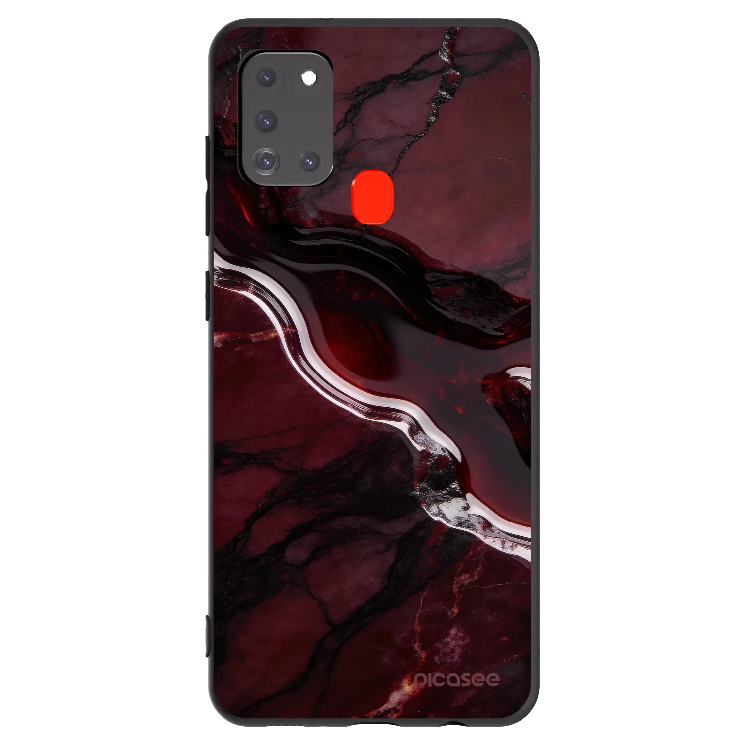 Picasee husă neagră din silicon pentru Samsung Galaxy A21s - Cherry stone