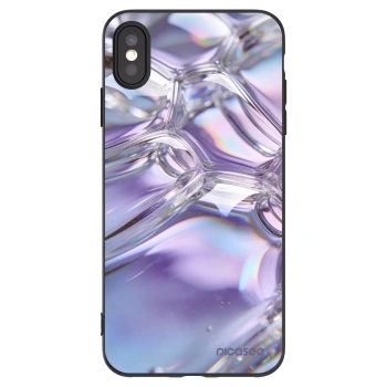 Picasee husă neagră din silicon pentru Apple iPhone XS Max - Iridescent bubbles