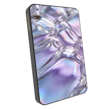 Powerbank cu MagSafe 5 000 mAh cu design propriu Gri - Iridescent bubbles