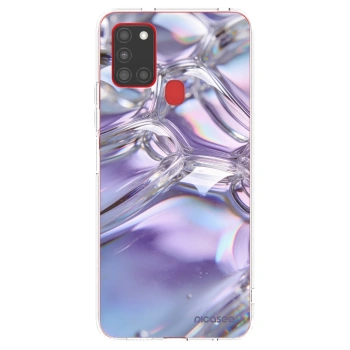 Picasee husă transparentă din silicon pentru Samsung Galaxy A21s - Iridescent bubbles