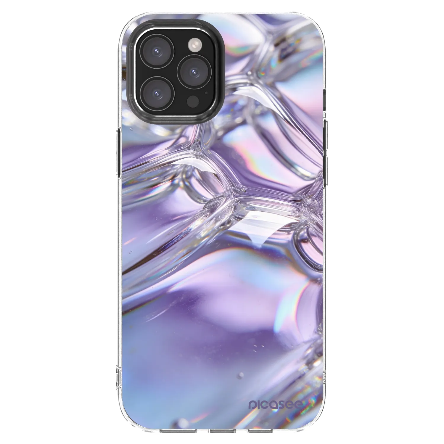 Picasee husă transparentă din silicon pentru Apple iPhone 12 Pro Max - Iridescent bubbles