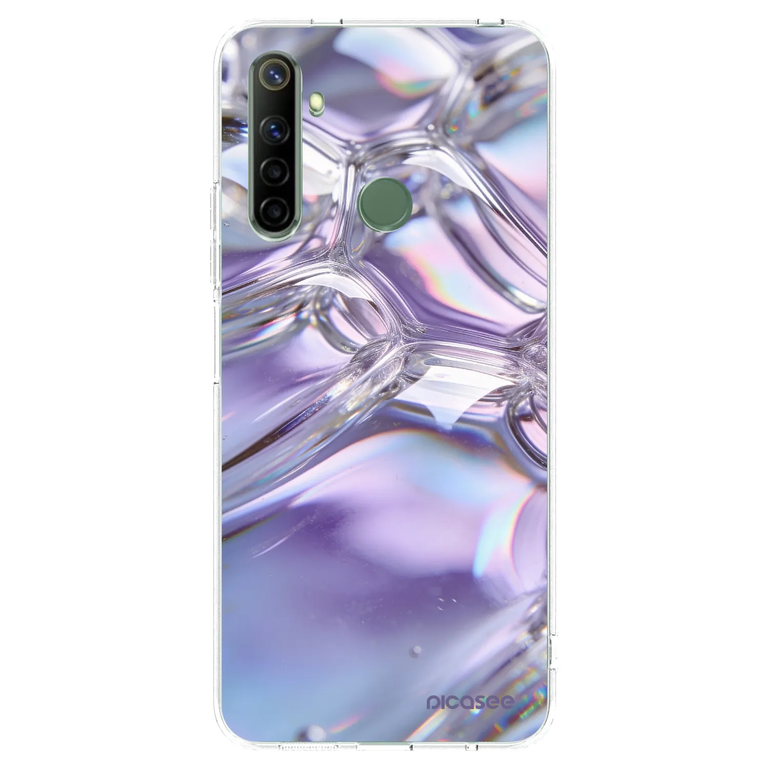 Picasee husă transparentă din silicon pentru Realme 6i - Iridescent bubbles