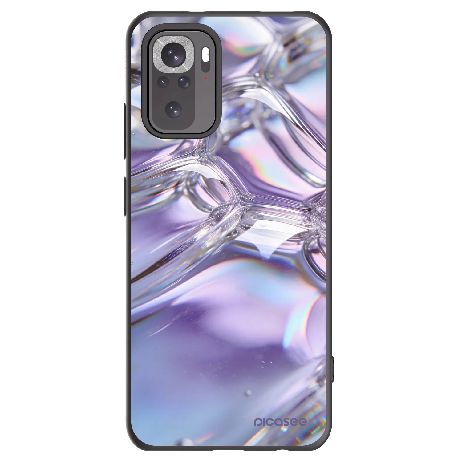 Picasee husă neagră din silicon pentru Xiaomi Redmi Note 10 - Iridescent bubbles