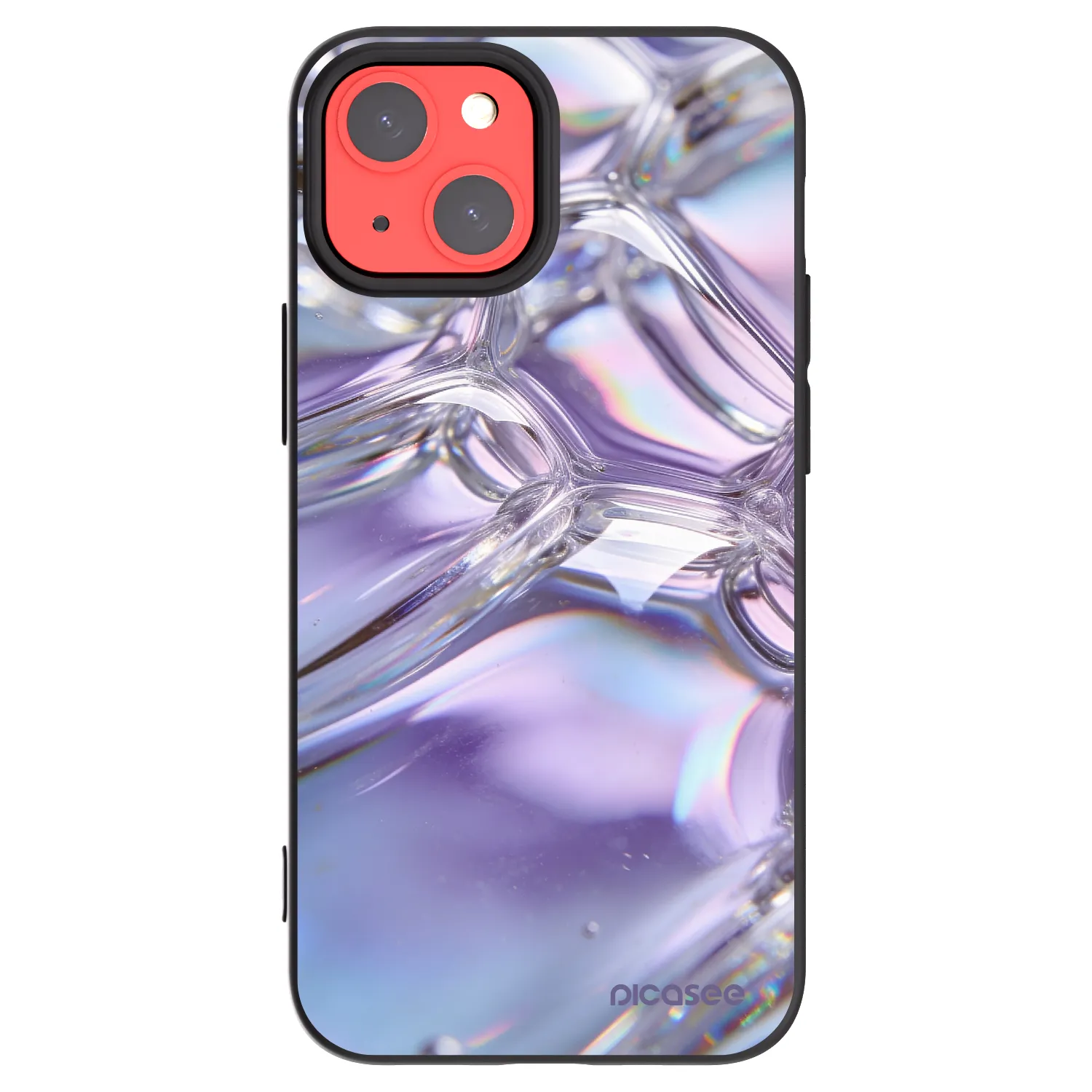 Picasee husă neagră din silicon pentru Apple iPhone 13 mini - Iridescent bubbles