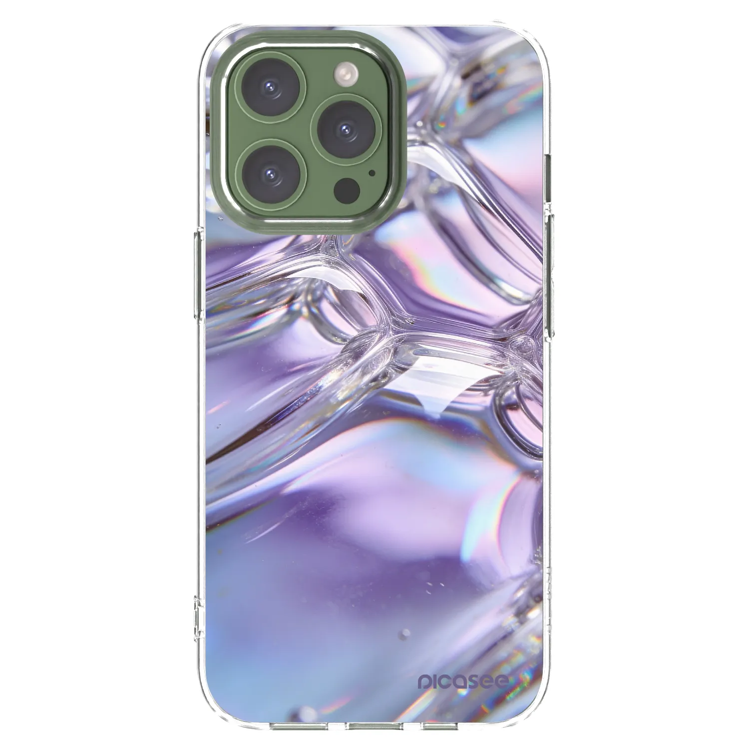Picasee husă transparentă din silicon pentru Apple iPhone 13 Pro - Iridescent bubbles