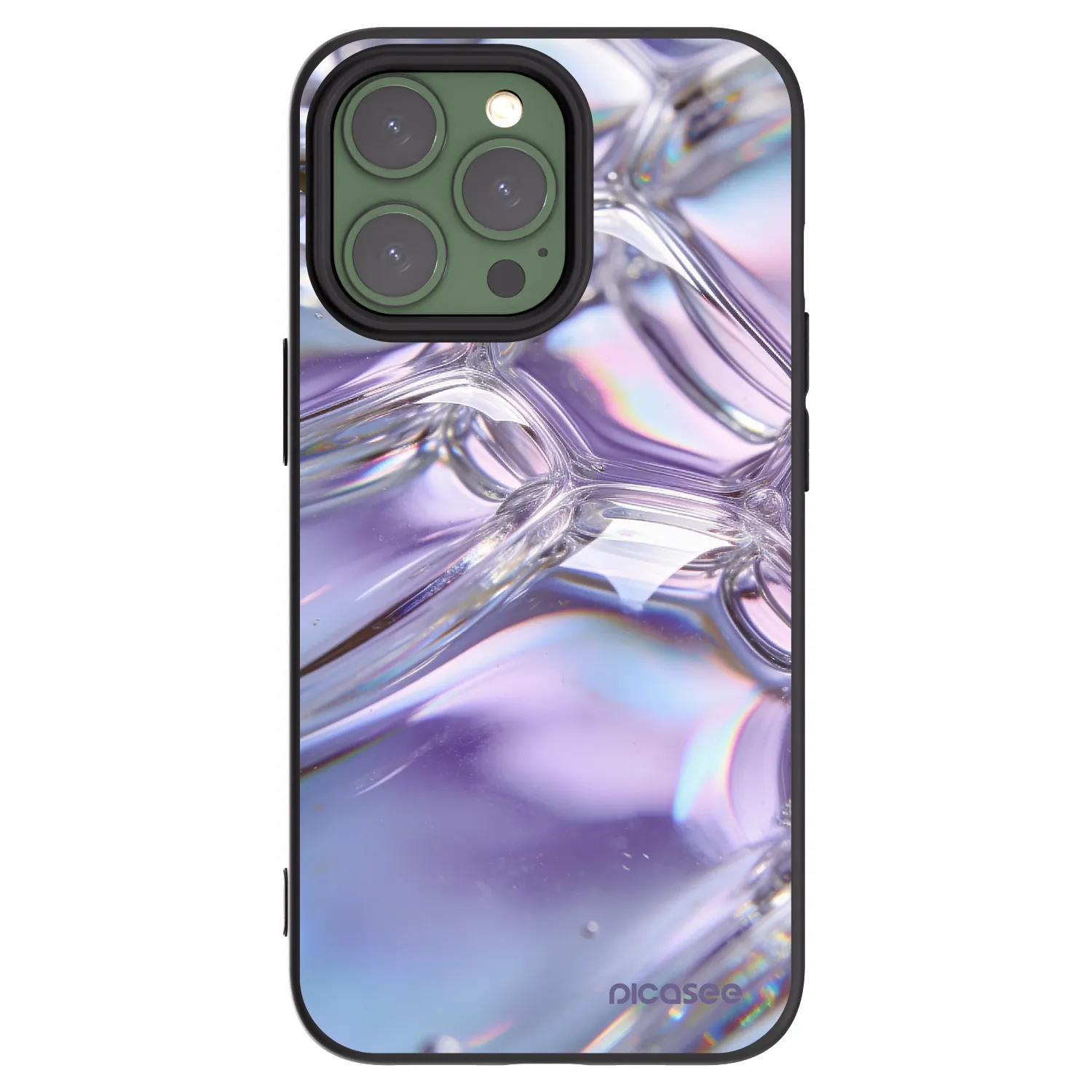 Picasee husă neagră din silicon pentru Apple iPhone 13 Pro - Iridescent bubbles