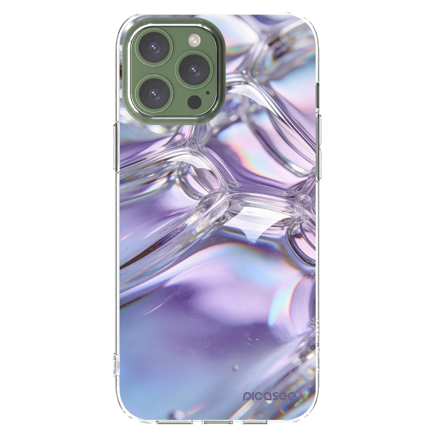 Picasee husă transparentă din silicon pentru Apple iPhone 13 Pro Max - Iridescent bubbles