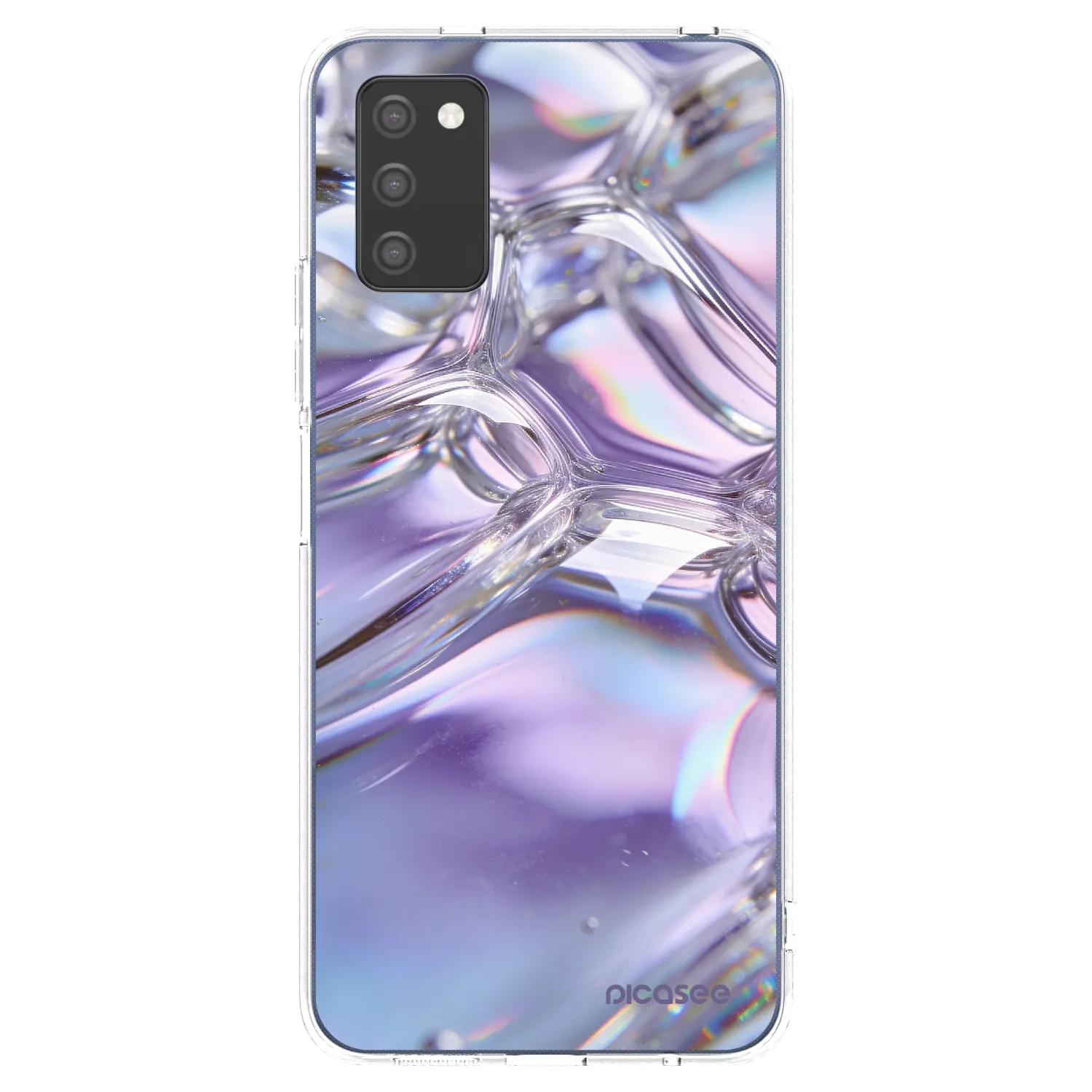 Picasee husă transparentă din silicon pentru Samsung Galaxy A02s A025G - Iridescent bubbles