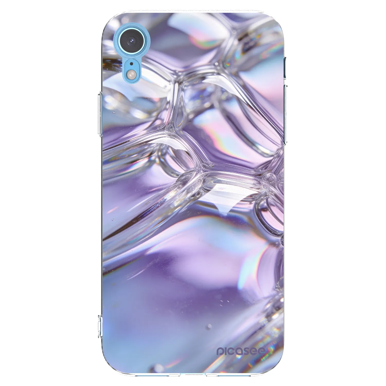 Picasee husă transparentă din silicon pentru Apple iPhone XR - Iridescent bubbles