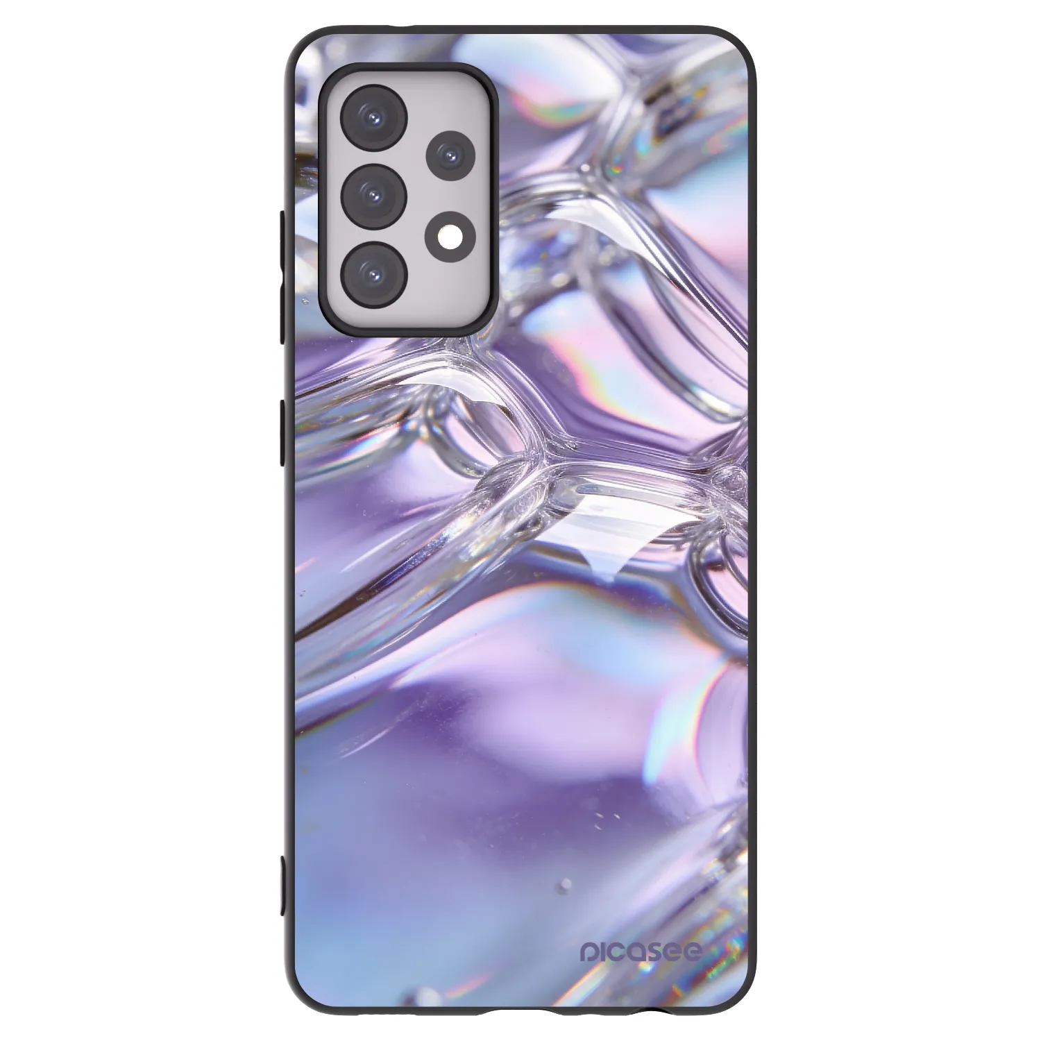 Picasee husă neagră din silicon pentru Samsung Galaxy A52s 5G A528B - Iridescent bubbles
