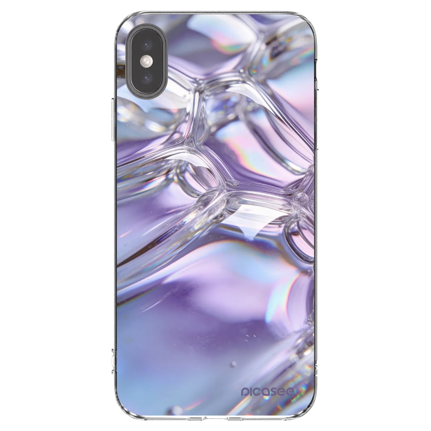 Picasee husă transparentă din silicon pentru Apple iPhone XS Max - Iridescent bubbles
