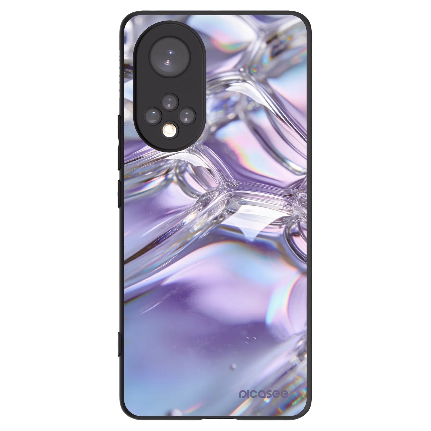 Picasee husă neagră din silicon pentru Honor 50 5G - Iridescent bubbles