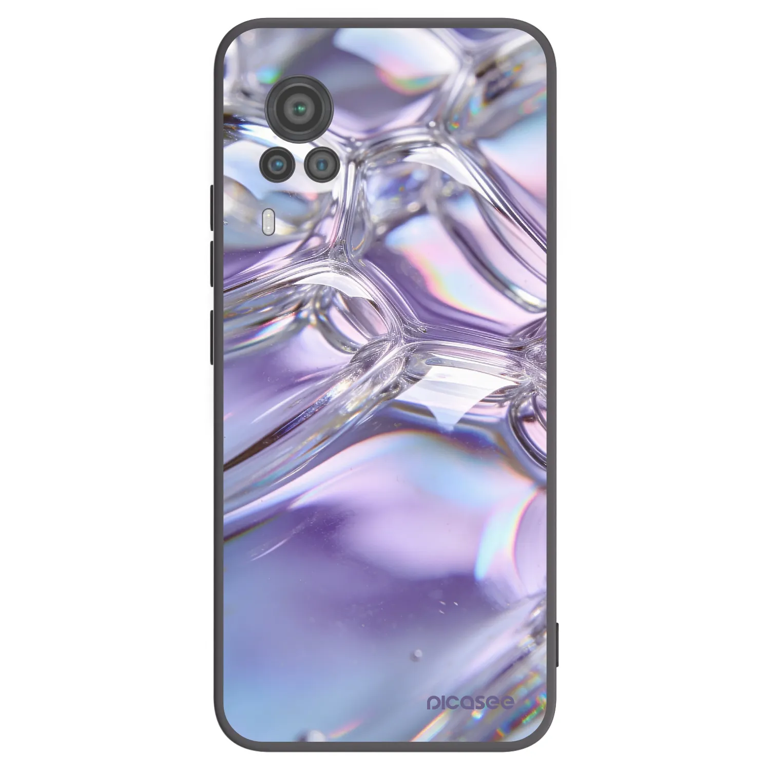 Picasee husă neagră din silicon pentru Vivo X60 Pro 5G - Iridescent bubbles