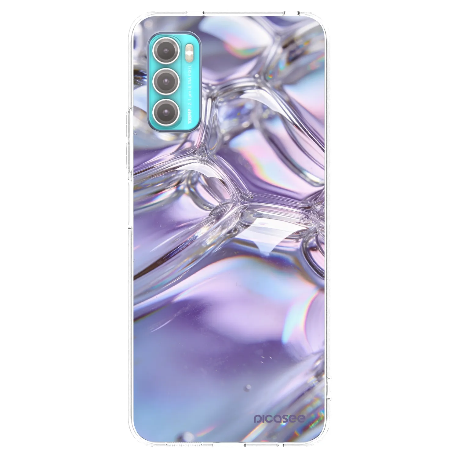 Picasee husă transparentă din silicon pentru Motorola Moto G60 - Iridescent bubbles