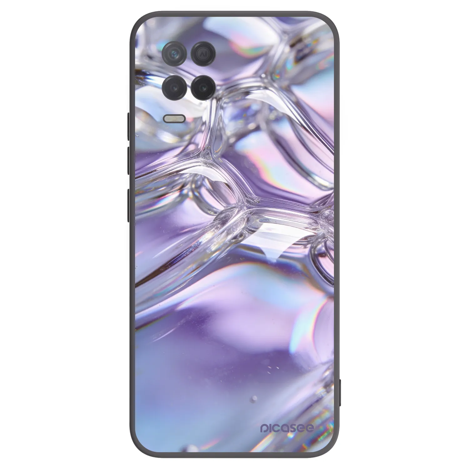 Picasee husă neagră din silicon pentru Realme 8 5G - Iridescent bubbles