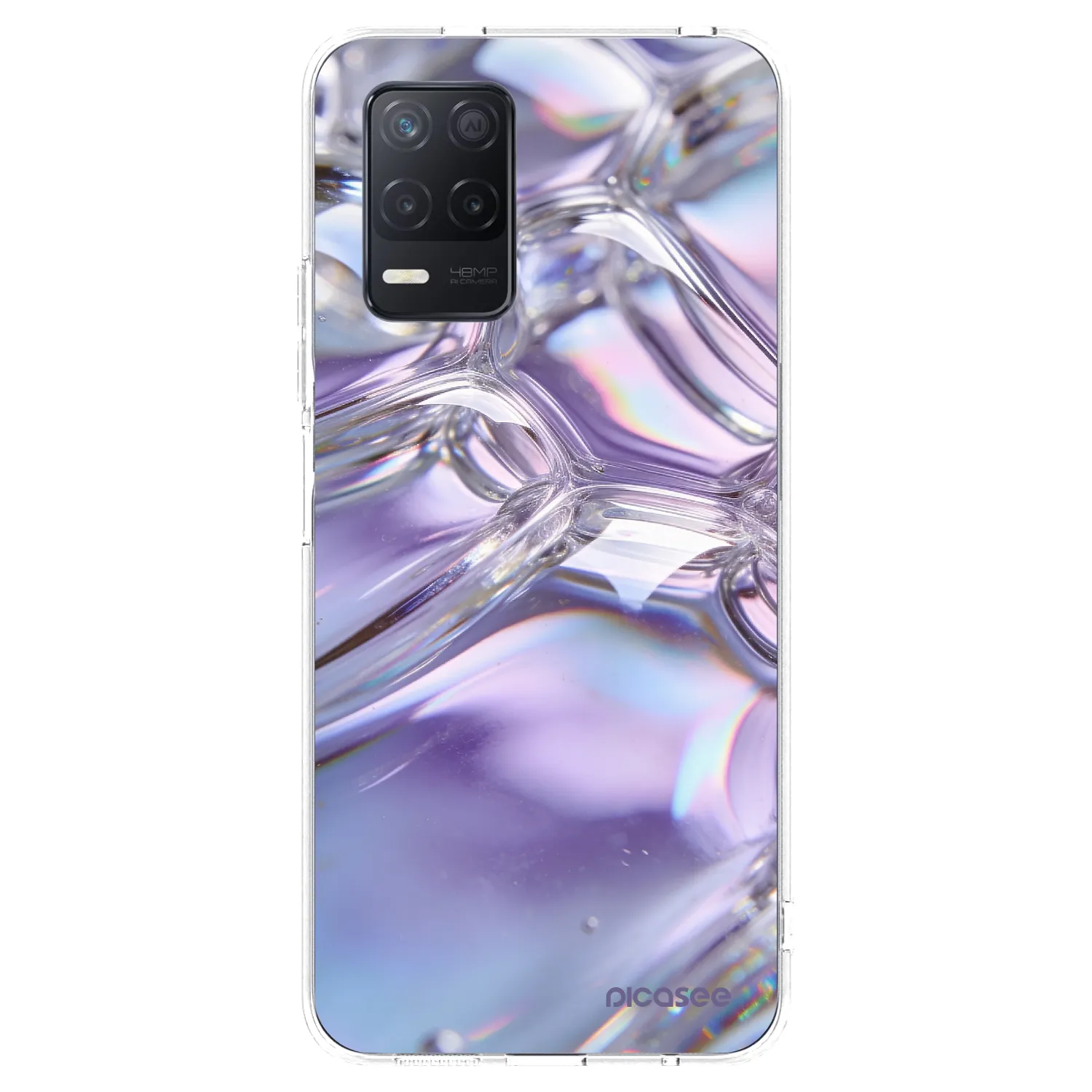 Picasee husă transparentă din silicon pentru Realme 8 5G - Iridescent bubbles