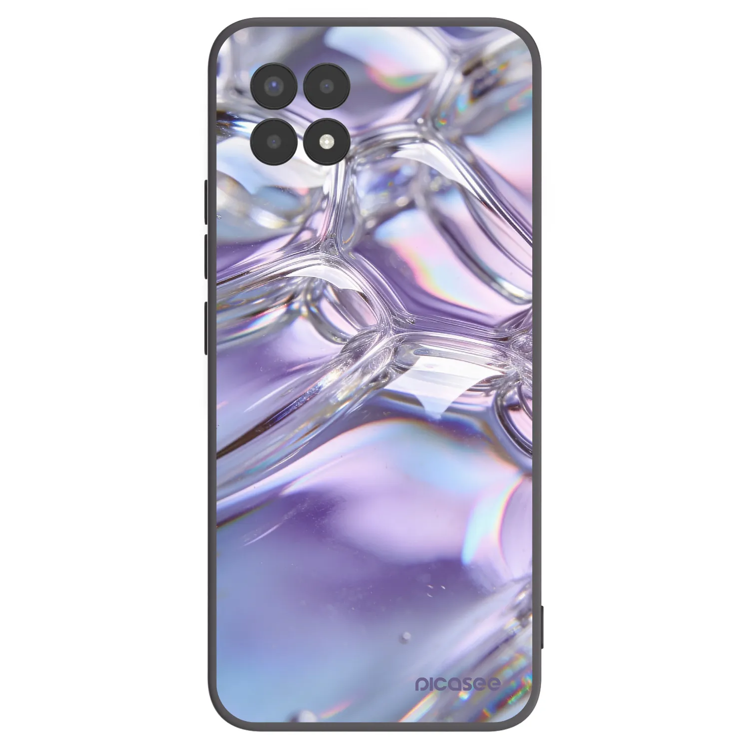 Picasee husă neagră din silicon pentru Realme 8i - Iridescent bubbles