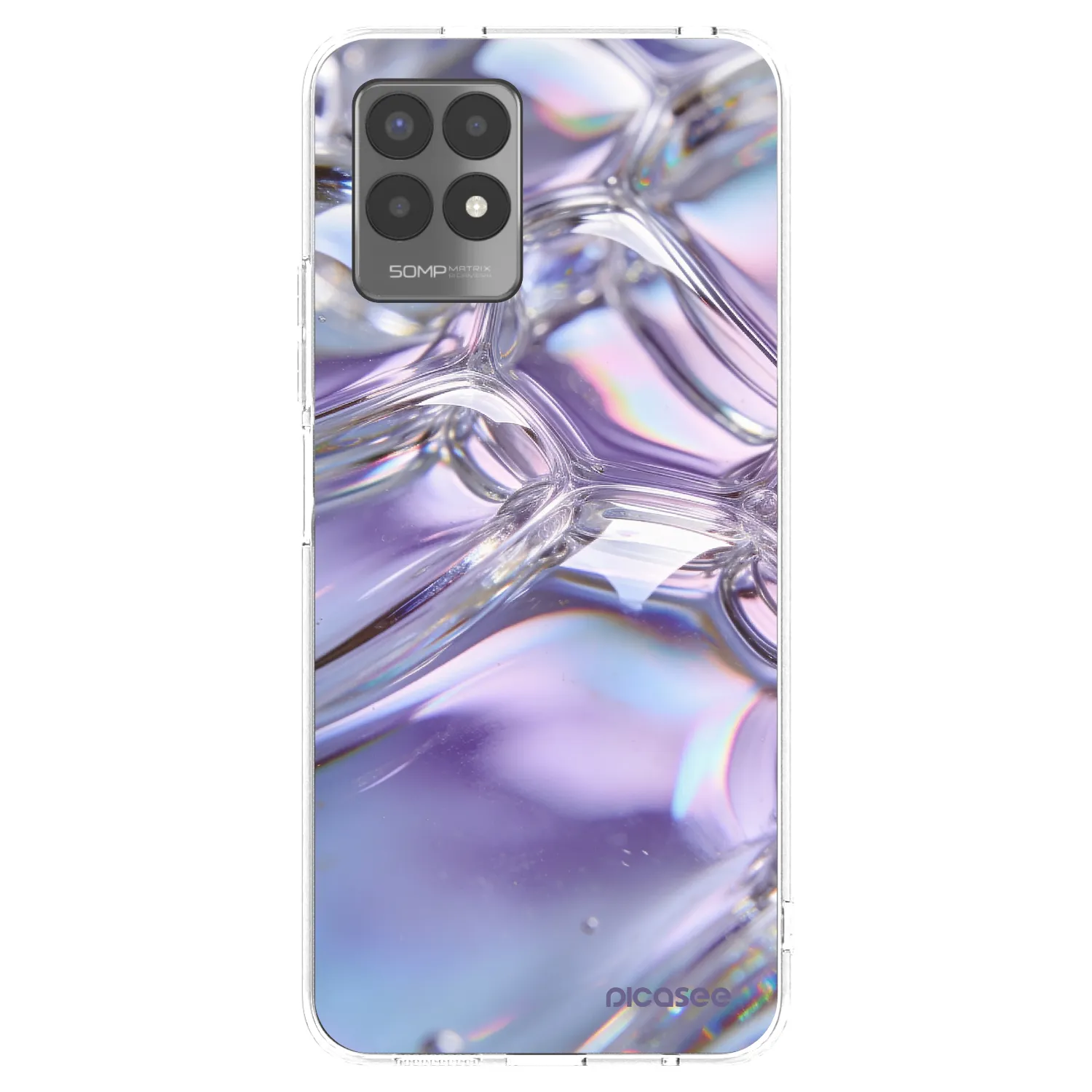 Picasee husă transparentă din silicon pentru Realme 8i - Iridescent bubbles