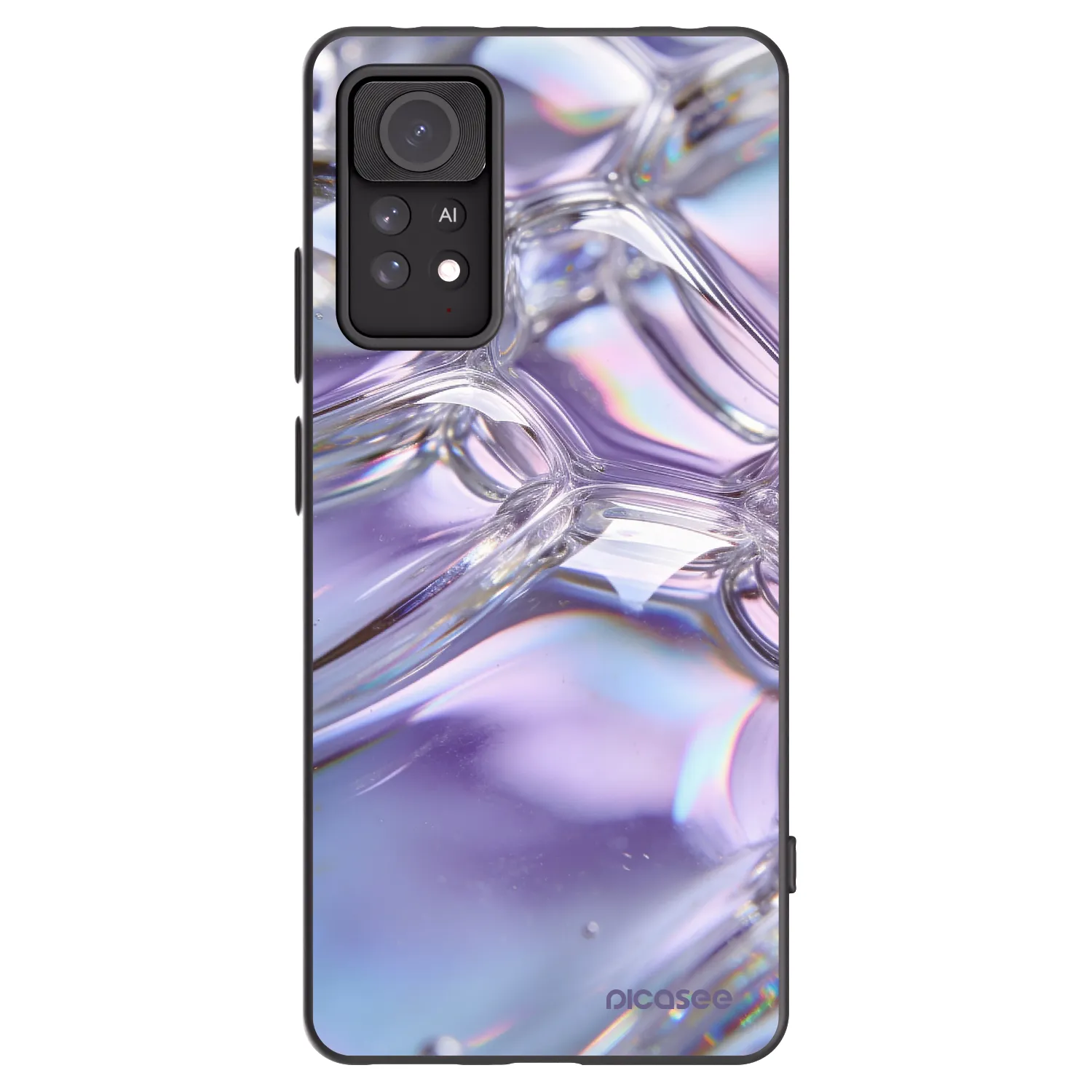 Picasee husă neagră din silicon pentru Xiaomi Redmi Note 11 Pro 5G - Iridescent bubbles