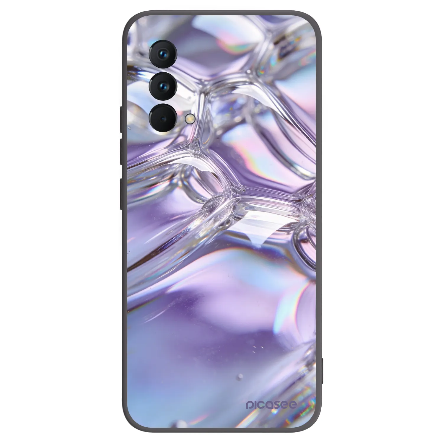 Picasee husă neagră din silicon pentru Realme GT Master Edition 5G - Iridescent bubbles