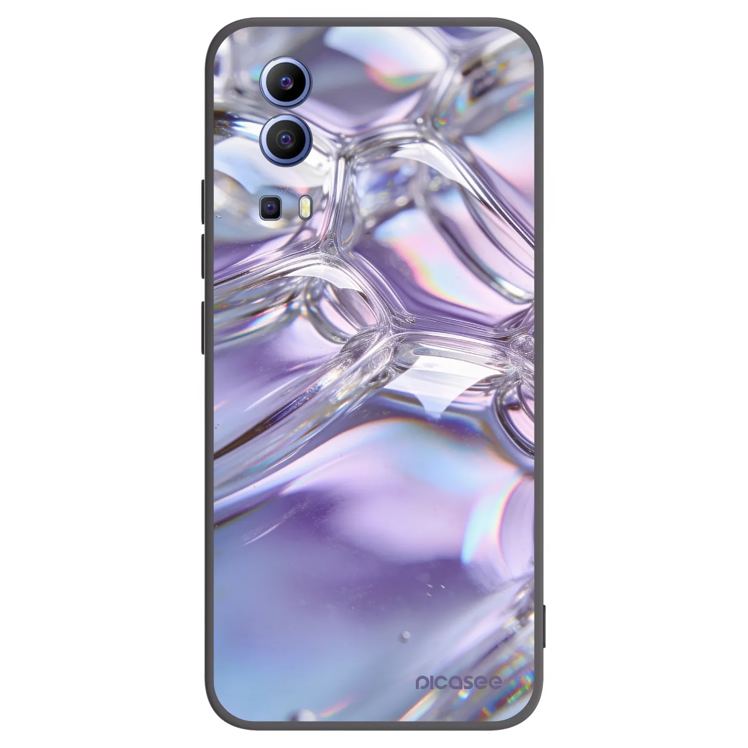 Picasee husă neagră din silicon pentru Vivo Y52 5G - Iridescent bubbles