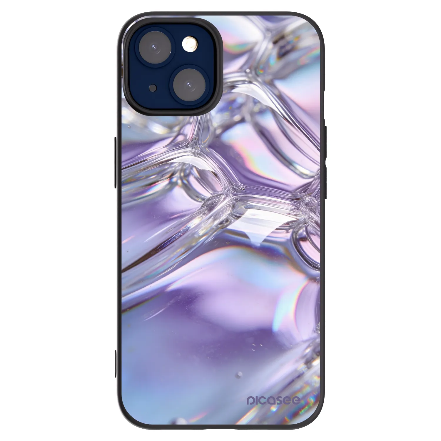 Picasee husă neagră din silicon pentru Apple iPhone 14 - Iridescent bubbles