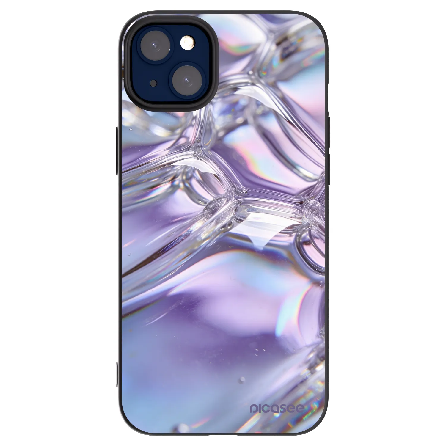 Picasee husă neagră din silicon pentru Apple iPhone 14 Plus - Iridescent bubbles