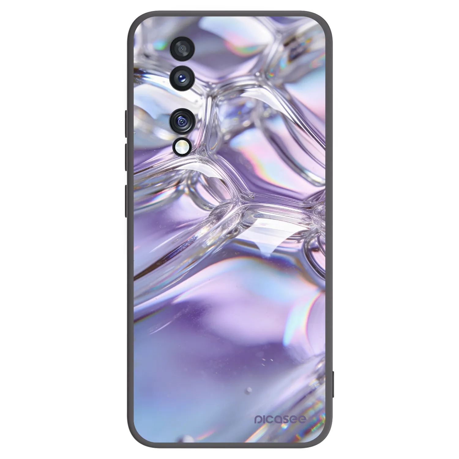 Picasee husă neagră din silicon pentru Honor 70 - Iridescent bubbles