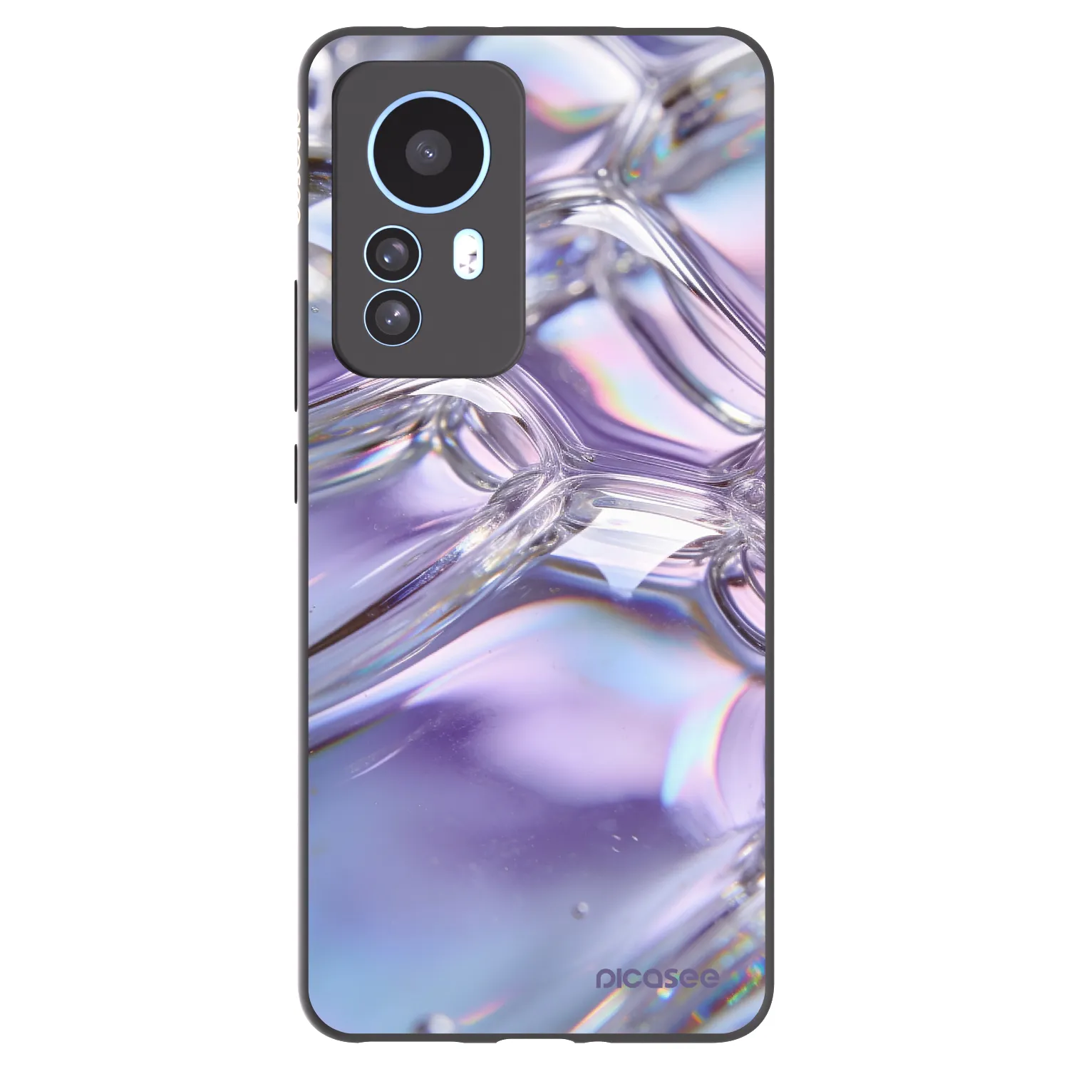 Picasee husă neagră din silicon pentru Xiaomi 12T Pro - Iridescent bubbles