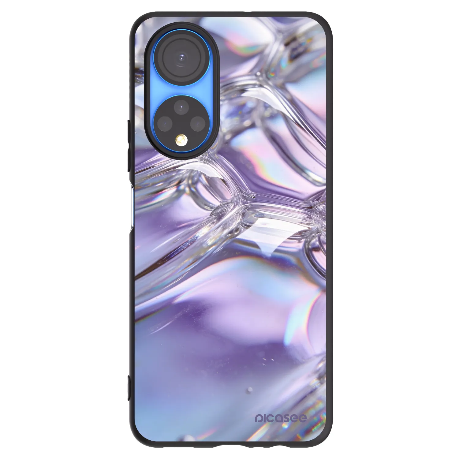 Picasee husă neagră din silicon pentru Honor X7 - Iridescent bubbles