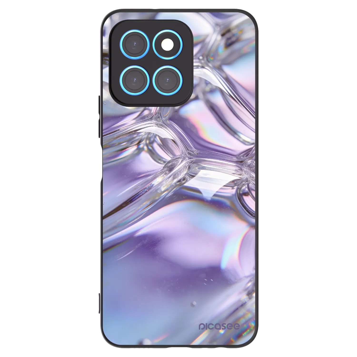 Picasee husă neagră din silicon pentru Honor X6 - Iridescent bubbles